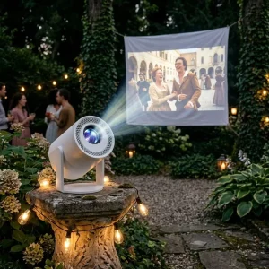 TURN1 Home Theater Smart Android 14 Projector-720P LCD Short Throw Built-In Speakers Portable Mini Projector