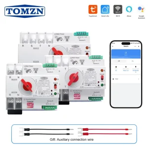 TUYA SmartLife WIFI Smart ATS Dual Power Automatic Transfer Selector Switch Uninterrupted 2P 3P 4P 230V 63A 100A 125A