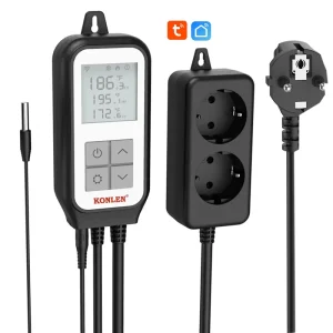 TUYA Smartlife WiFi Thermostat Switch Dual Relay 2 Socket Thermostat Remote Cooling Heat Control Temperature Sensor Thermostat