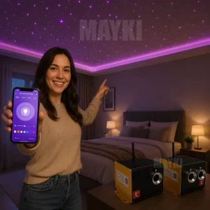 TUYA WIFI 12W 24W RGBW Twinkle Fiber Optic Light Engine Smart Control LED Optical Fiber Star Ceiling for Home Theater
