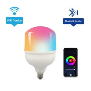TUYA WiFi High-Power Smart LED Light Bulb T140 30W RGBW E27 100–240V Dimmable, Compatible with Google Home and Alexa, for Indoor Lighting