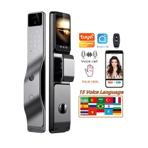TUYA WIFI Video Digital Fingerprint Palm Vein Smart Door Lock Face Recognition Lock Cerradura Inteligente Biometric Smart Lock