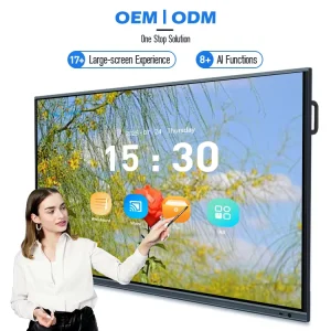 Tacteasy 65 75 Inch Android 15 4k Interactive Smart Board Education Board for School Students Ai Smart Board for Ai Classroom