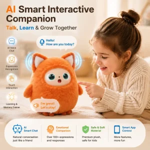 Talking AI Plush Toy Smart Interactive Companion Toy Voice Assistant Learning Educational Gift for Kids