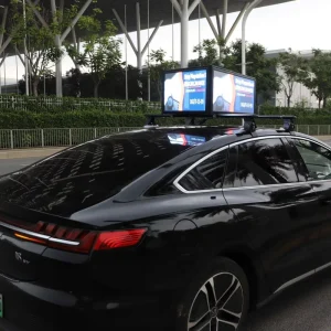 Taxi Top LED Display Three-Sided HD Full Color Energy Efficient Outdoor Advertising Sign Innovative Triangle Box Design