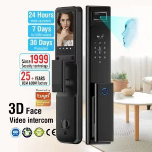 Te’an Smart Electric Door Lock Face Recognition Fingerprint Card Password Compatible Wood Aluminum Doors Cloud Storage