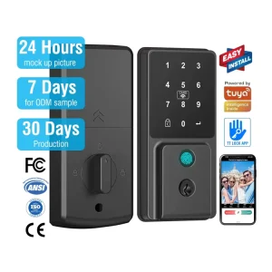 Te’an Smart Electronic Digital Door Lock Fingerprint Card Network Password Deadbolt Brass for Home Use Compatible Smart Locks