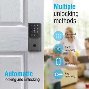 Te’an Smart Electronic Door Locks Digital Deadbolt Card Password IP Lock Set for Steel Security Aluminum Zinc Alloy Key Doors