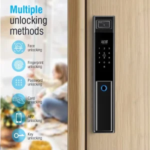 Te’an WiFi Smart Electric Door Lock With Face Fingerprint Password for Aluminum Door Use Memory Card Storage Security