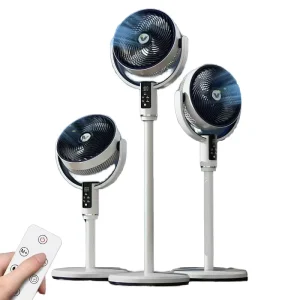 Telescopic Air Circulation Fan with Digital Display Adjustable Height Floor Pedestal Fan Quiet Turbo Airflow for Home