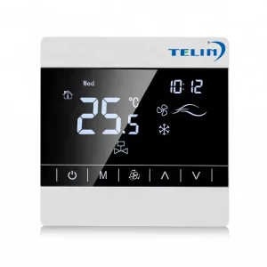 Telin T8200 RS485 Modbus 2 4 Pipe Heating Cooling FCU 3 Fan Speed Smart Thermostat Flexible Design for Gym Hospital Outdoor Use