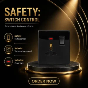 Tempered Glass Wall Lamp Switch Type C USB Power Outlet 1gang2way Speed Universal Wall Switch and Wall Socket