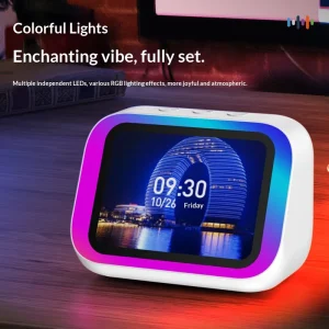Tf26 Smart Speaker Screen 5.4 Rechargeable Battery Rgb Led Light Touch Screen for Ai Assistant Alarm Clock