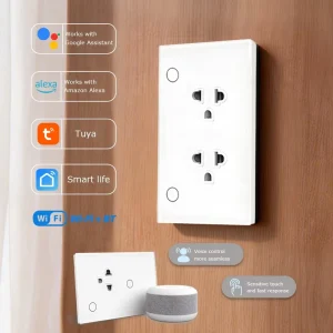 Thailand Type 2 Gang Smart Socket Plug WiFi Wireless Wall Outlet 100 240V Low MOQ Works with Alexa Google Home