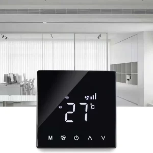 Thermostat Manufacturers Central AC Thermostat Smart Energy Saving Control LED Panel Touch Key ABS Square Wall Gym Hospital