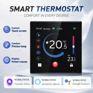 Thermostat Temperature Controller Digital Touchscreen Programmable Smart WiFi Color Display 220V 3A for Water Heating System