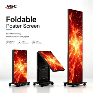 Thin Lightweight LED Poster Display Digital Signage Totem Advertising Screen High Luminance for Clothing Store Boutique