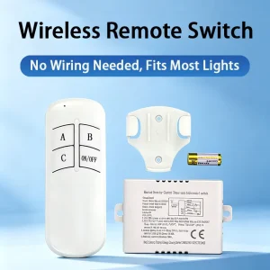 Three-Way Wireless RF Remote Control 30m Range for Lighting Fixtures