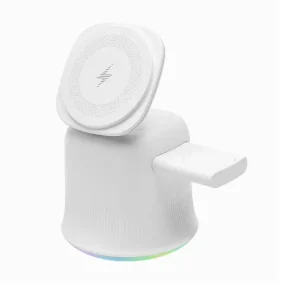 Three in One Wireless Charger Suitable for Headphones and Watches Fast Charging at 15W Multi functional Magnetic Attachment