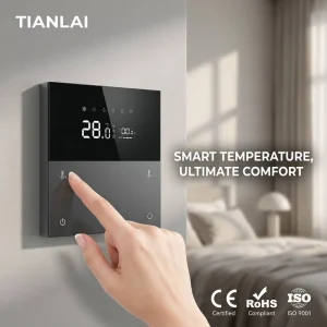 Tianlai M9 T Aluminum Tuya Zigbee Touch Light Thermostat Home Controller Luxucry Smart Wall Switch