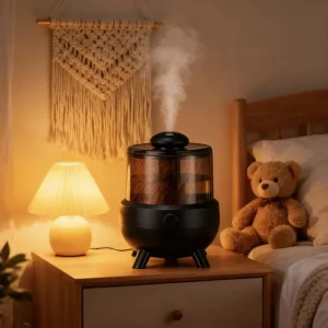 Top Fill Water Large Capacity Cool Warm Mist Smart Ultrasonic Air Humidifier With Led Light for Home Bedroom Baby Room