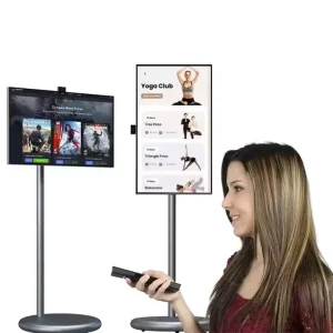 Top Quality Vertical Hd Display Tv Android 12 Movable Tv 22 Inch Battery Power Television Gray Outdoor Smart Tv