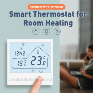 Touch Button Electric Thermostat 5 60℃ Temperature Range for Cable Heating Mat 2 Years Warranty