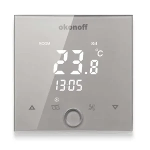 Touch Buttons RS485 Modbus fan coil central air conditioning + water floor heating 2 in 1 integrated Smart Thermostat