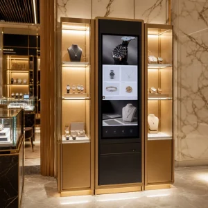 Touch Screen Smart Display Cabinet with Digital Screen for Retail Store Showroom Interactive Display