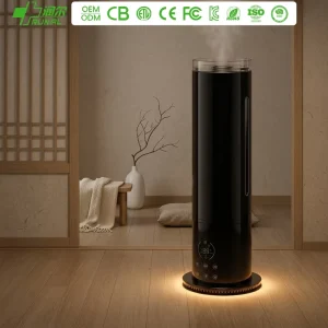 Tower Tall Lcd Screen Night Light Lamp 360 Degree Cold Mist Ultrasonic Air Humidifier for Home