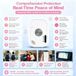 TraceLink M9 4G LTE GPS Tracker with SOS Alarm Two way Calling Waterproof Real time Location Tracking Magnetic Design for Kids