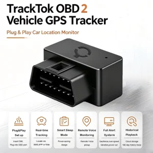 TrackTok OBD GPS 2G With Microphone Voice Monitor GSM Gps Tracker for Car Tracking Truck Car Tracker No Wire Locator Free APP