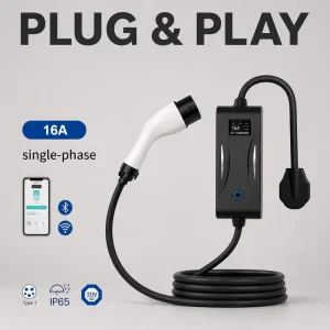 Travel EV Charger AC Portable 7kW 11kW Type1 NACS Timer APP WiFi RoHS Waterproof for Audi Tesla ODM Direct CE Condo