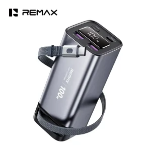 Travel Laptop Portable Charger 100W Fast Charging Portable Power Bank 20000mAh with Built-in Retractable USB-C Cable