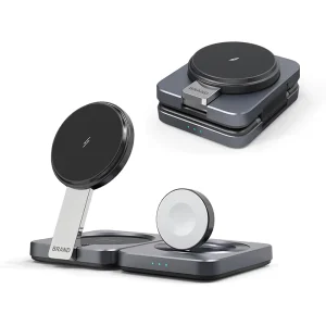 Travel Portable Qi2 15w Wireless Charging 3 in 1 Foldable Magnetic Charger