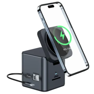 Trending Product New 9 in 1 Magnetic Wireless Charger Stand USB C HUB 3.0 Multi Adapter for Watch airpod Phones