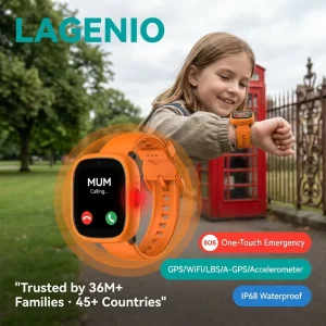 Trendy 4G Kids Smart Watch Square SOS Button Real-Time GPS Tracker HD Camera Alarm Clock Children Security Guard