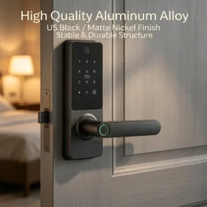 Trendy Nordic Smart Entrance Lock Special Aluminium Alloy HR Tuya WiFi Smart Lock Multi Unlock for Residential Use
