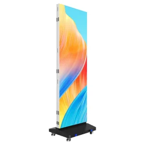 Tri-fold LED Poster Screen P2.5 Movable Digital Advertising Display WiFi Control Floor Standing Foldable 600CD Brightness HDR10