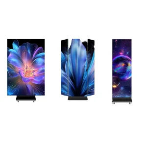 Triple Folding LED Display Advertising Machine Digital Signage Screen Portable Foldable LED Video Wall for Events Retail Stores
