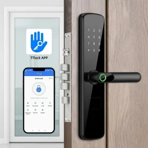 Ttlock Ble Digital Fingerprint Cloud Smart Home Product Integration Access Control WiFi Tuya Smart Lock for Wood Metal Door