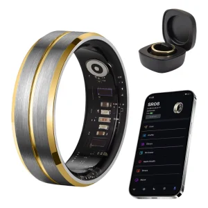 Tungsten Smart Ring with App Control Fitness & Sleep Tracking Heart Rate Monitor