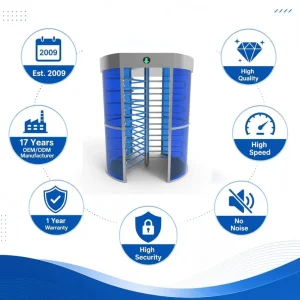 Turnstile NFC Barrier Gate Access Control Full Height Turnstile Gate QR Code Gym Office Buildings 304 Stainless Steel OEM ODM