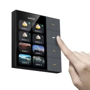 Tuya 3.5 Inch IPS Touch Screen Zigbee 3.0 4 Gang Relay Light Switch 8 Scene Radar Human Dimming Curtain Smart Electric PC Flip