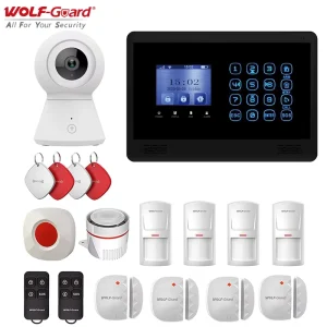 Tuya Alexa 4G WiFi Smart Life Alarm Security WIFI Home Security Camera System Kit ABS Material Door Motion Detector