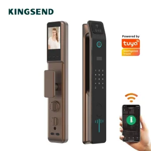 Tuya App Secured Smart Door Lock WiFi Camera Aluminum Wood Steel Door Intellect Fingerprint Recognition Product Smart Locks