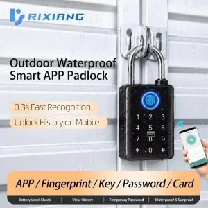 Tuya App Smart Padlock Fingerprint Password Electronic Security Lock Zinc Alloy IP65 Waterproof Digital Locker Pad Lock with Key