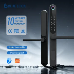 Tuya BLE Waterproof Outdoor Smart Lock Fingerprint Password Card App Key Slim Broken Bridge Aluminum Door Lock EXW
