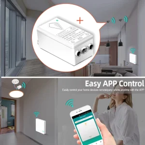 Tuya Compatible WiFi Wireless Light Switch Waterproof 10A Smart Control 1 Gang Wall Mount 10A Relay RF433 Switch Kit