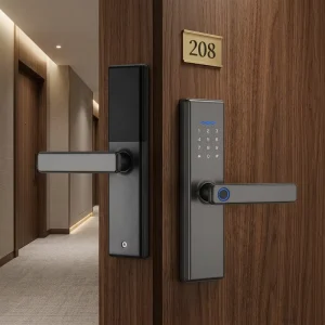 Tuya Lock Semi-Automatic Fingerprint Password Door Lock Digital Smart Door Handle Lock